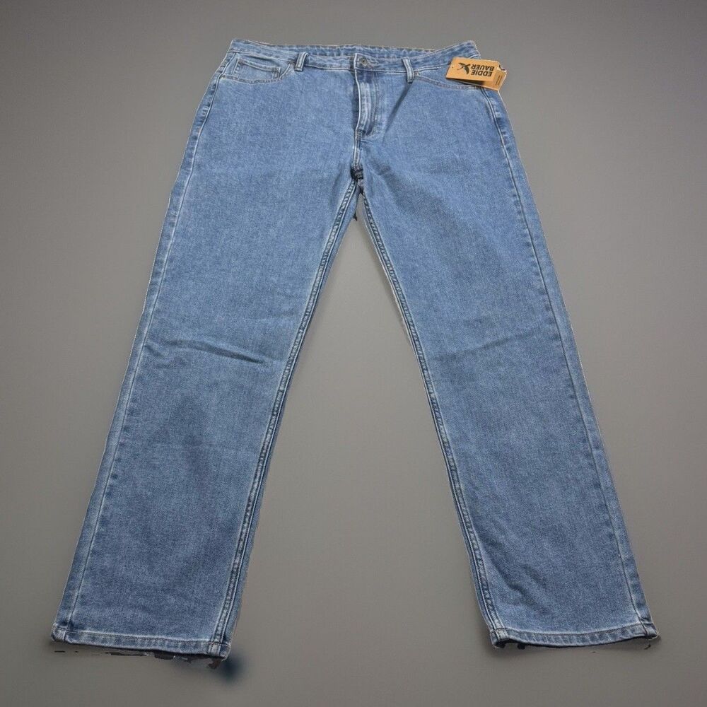 Eddie Bauer Hawthorne Denim Jeans Men’s 36x32 Med Wash Stretch Straight Leg NEW